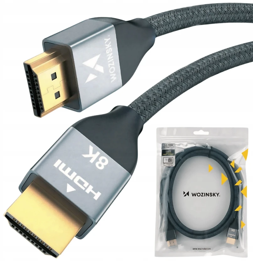 Wozinsky kabelis HDMI 2.1 8K 60 Hz 48 Gbps / 4K 120 Hz / 2K 144 Hz 5 m Sidabrinis (WHDMI-50)