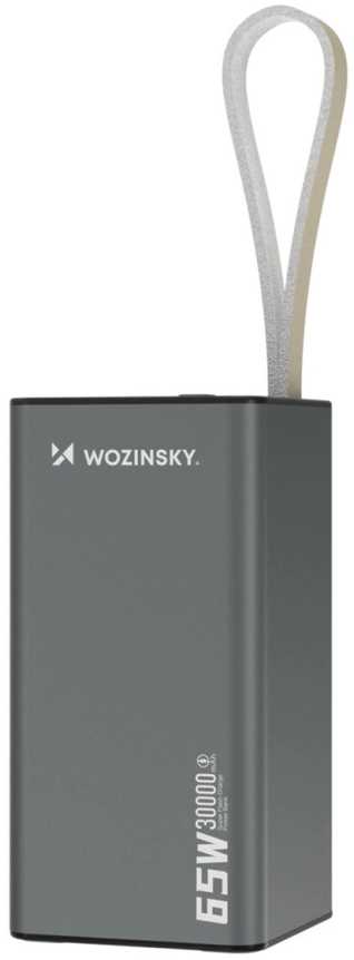 Powerbank Wozinsky K65+ 65W 30000mAh 2x USB-C, 1x USB-A 65W – pilka