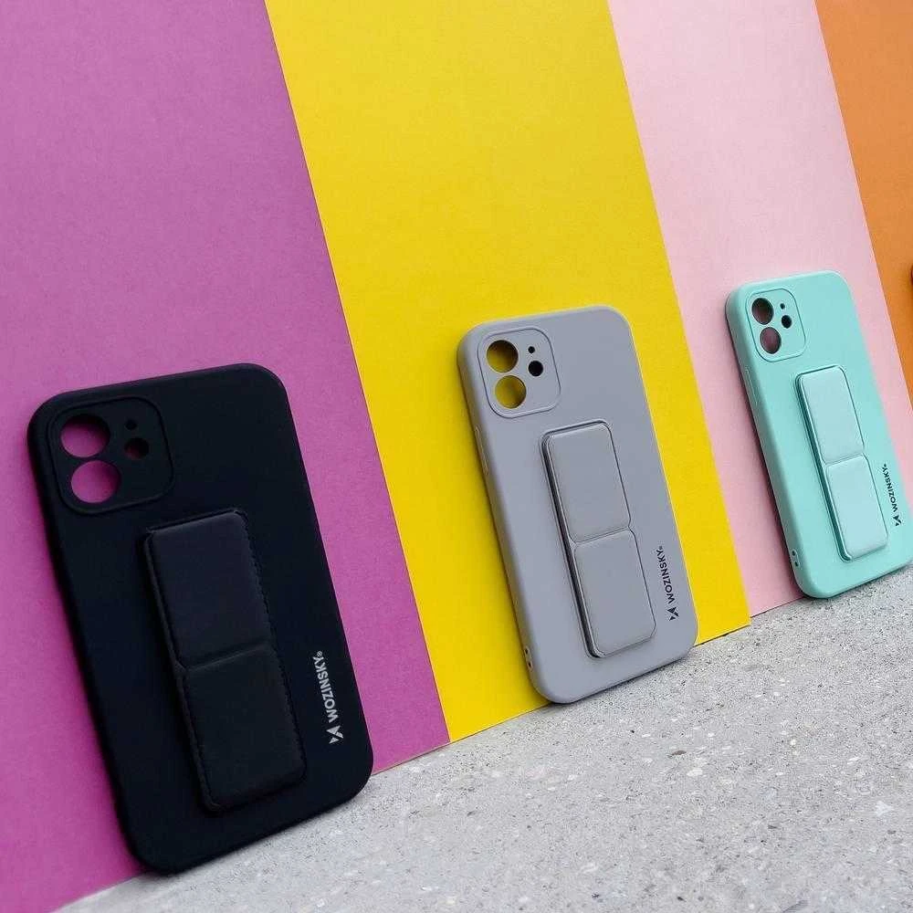 Wozinsky silikoninis su stoveliu Apple iPhone 13 mini dėklas telefonui žydros spalvos