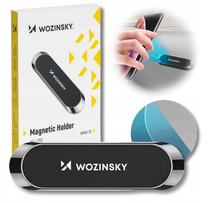 „Wozinsky“ magnetinio prietaisų skydelio tvirtinimo klijai, juodi (WMH-01)