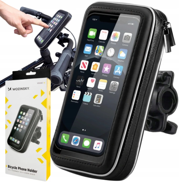 Wozinsky phone holder bike, motorcycle, scooters dėklas telefonui juodos spalvos WBHBK7