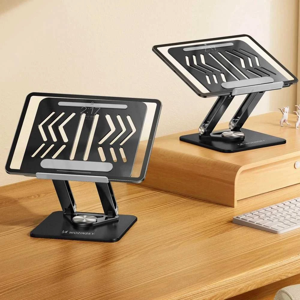 Nešiojamas kompiuteris stand Wozinsky WRS-CPY84SB 360 aluminum – juodos spalvos