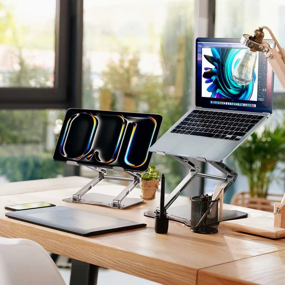 Wozinsky WRS-CPY75DSS aluminum nešiojamo kompiuterio stovas – sidabro spalvos