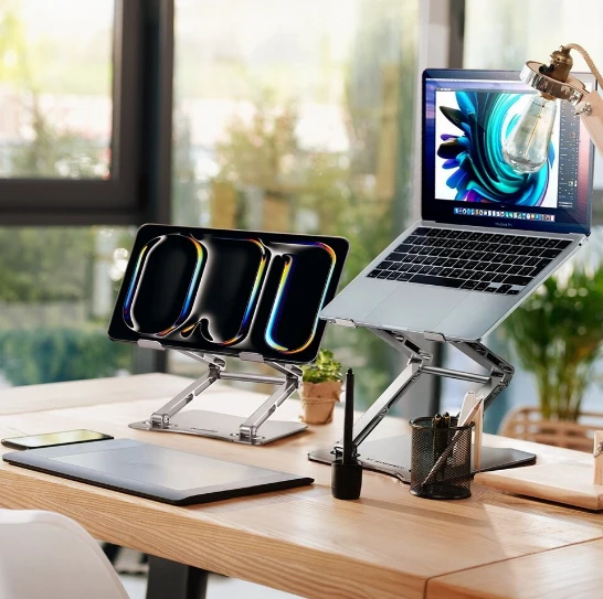 Wozinsky WRS-CPY75DSS aluminum nešiojamo kompiuterio stovas – sidabro spalvos