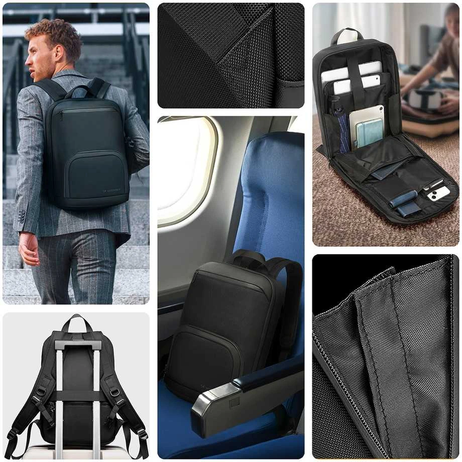 Wozinsky Premium Atsparus vandeniui Nešiojamas kompiuteris Backpack – juodos spalvos