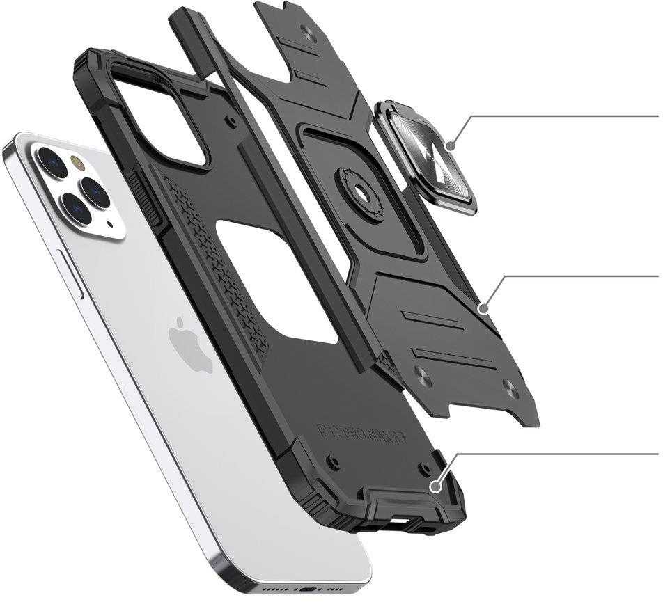 Wozinsky Ring Armor tvirtas hibridinis dėklas skirtas iPhone 13, sidabrinis