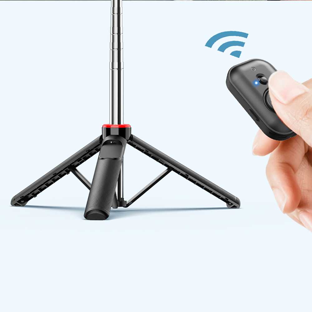 Wozinsky Asmenukių lazda WC1Y3S telescopic tripod 1.3m with phone holder – juodos spalvos