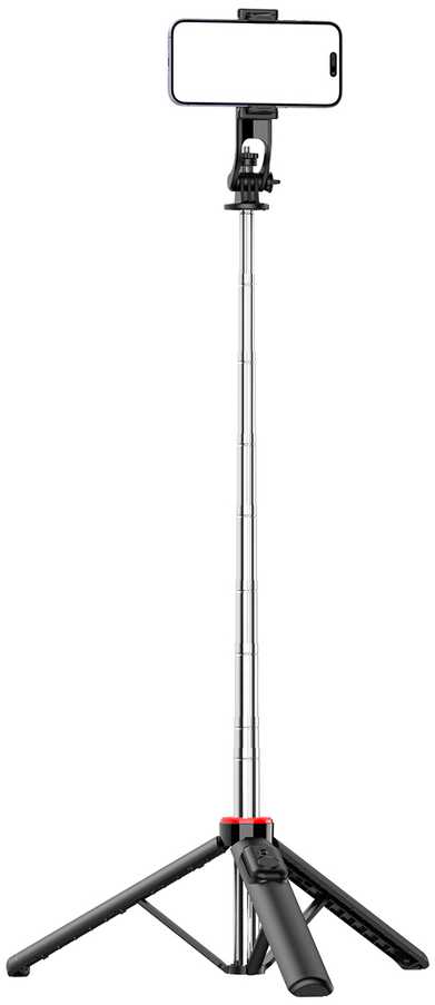Wozinsky Asmenukių lazda WC1Y3S telescopic tripod 1.3m with phone holder – juodos spalvos