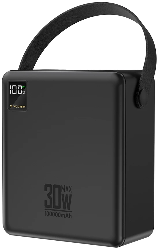 Wozinsky W8-B 100000 mAh su latarką 30W juoda