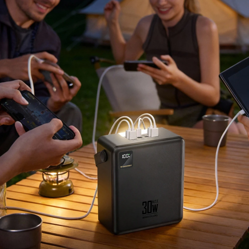 Wozinsky W8-B 100000 mAh su latarką 30W juoda