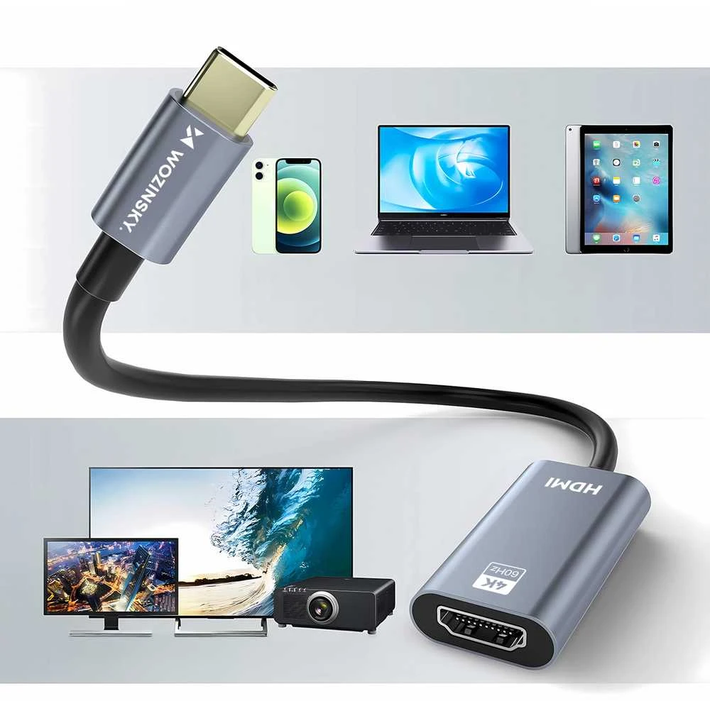 Wozinsky WACH-01 USB-C - HDMI 4K 60Hz Adapteris - Juodas
