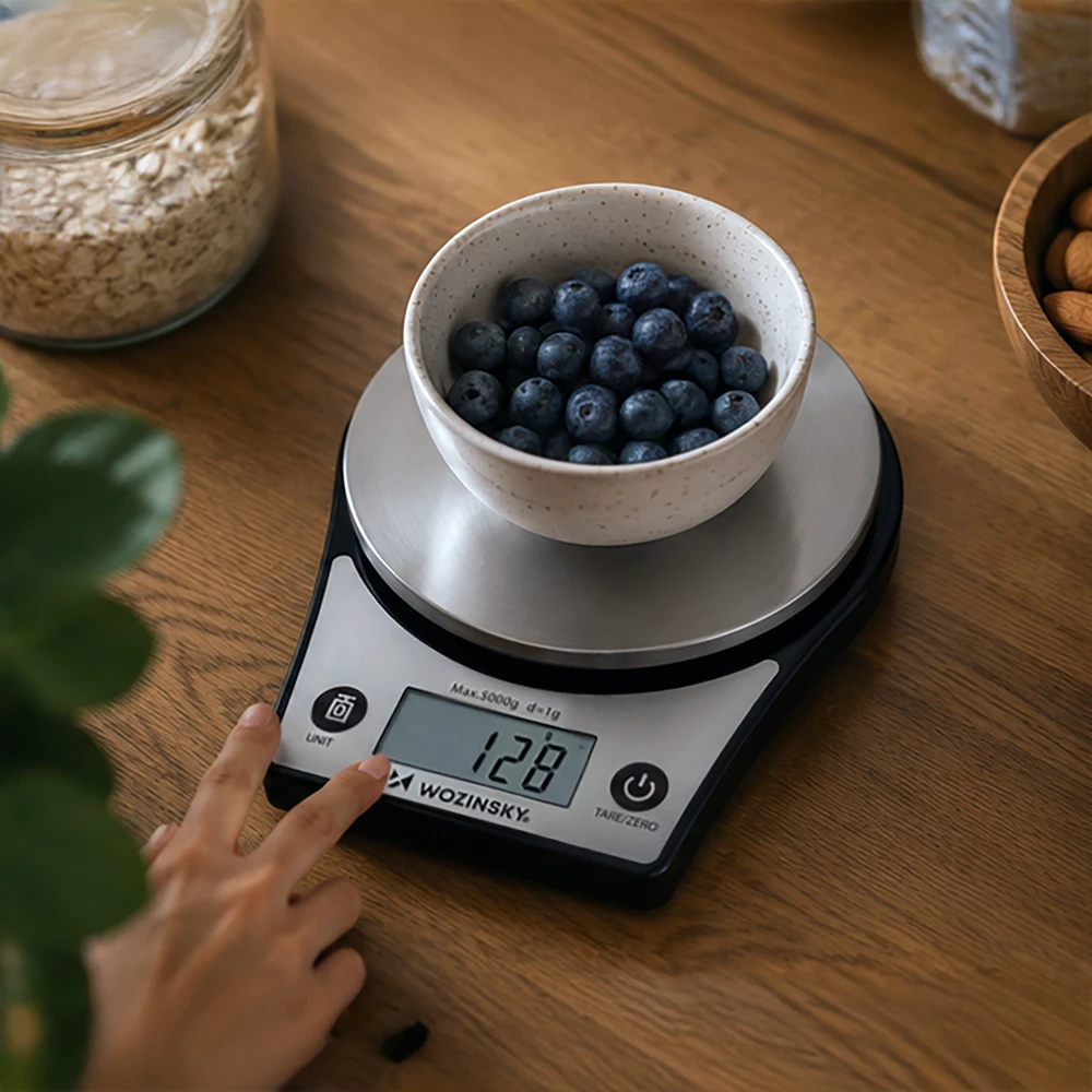 Virtuvinės svarstyklės Wozinsky WAK-651 Kitchen Scale with LCD Ekranas iki 5kg - Juodas