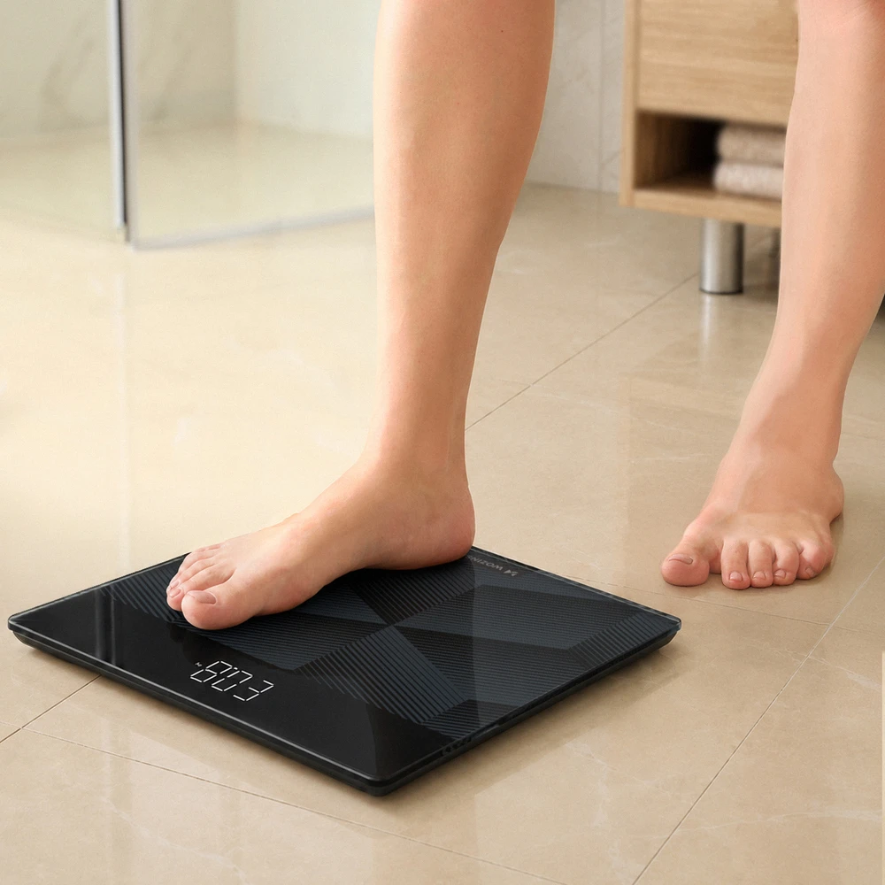 Virtuvinės svarstyklės Wozinsky WAL-180 vonios svarstyklės iki 180 kg Tikslios - Juodas