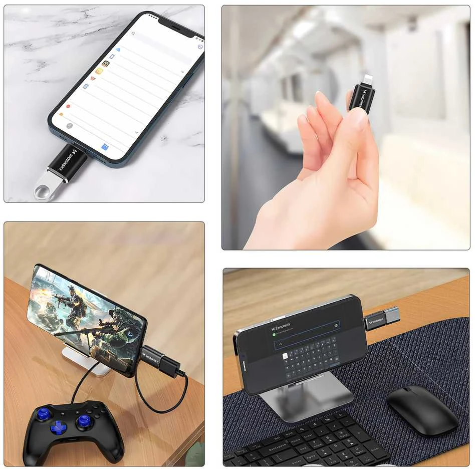 Wozinsky WALA-01 „Lightning“ į USB-A OTG adapteris – juodas