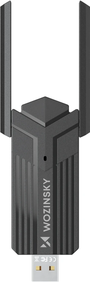 Wozinsky WAX-1800 Dual-Band Wireless USB 3.0 WiFi 6 Adapteris - Juodas