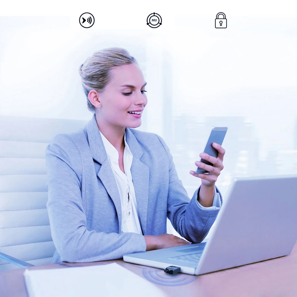 Wozinsky WAX-900 dviejų dažnių USB „Wi-Fi 6“ adapteris su „Bluetooth 5.4“ - Juodas