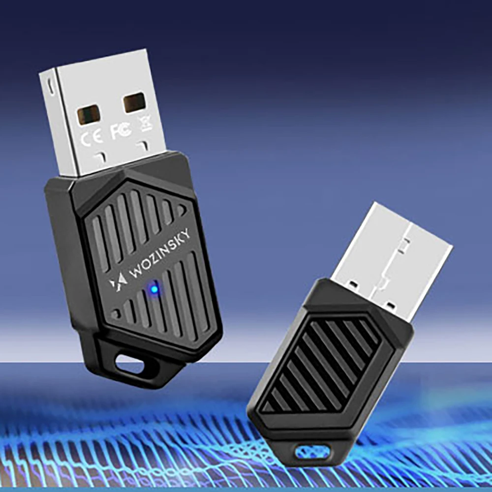 Wozinsky WAX-900 dviejų dažnių USB „Wi-Fi 6“ adapteris su „Bluetooth 5.4“ - Juodas