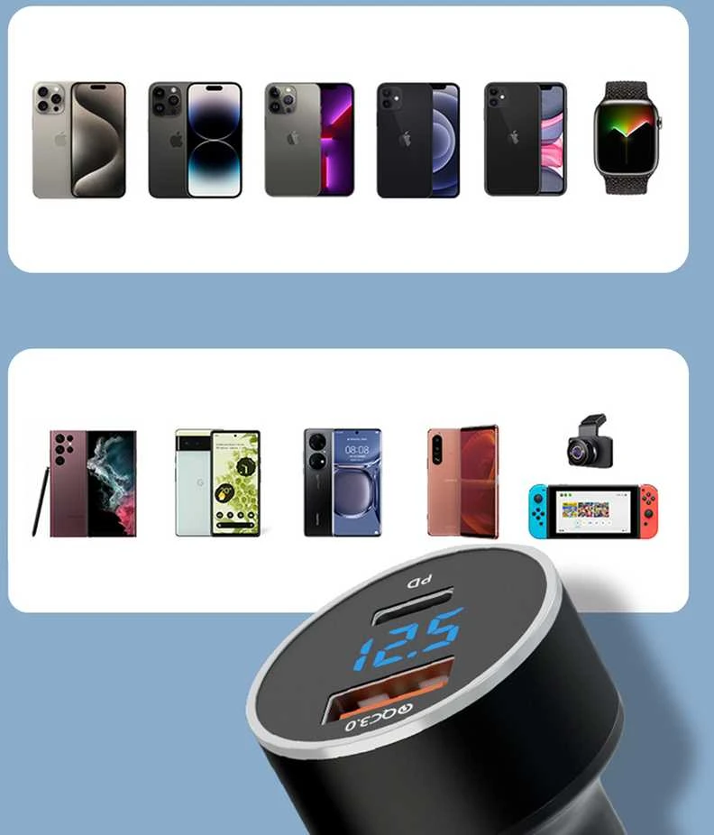 Įkroviklis automobilinis Wozinsky (WDCCAC) (1xUSB 1xUSB-C 3A) 36W juodas