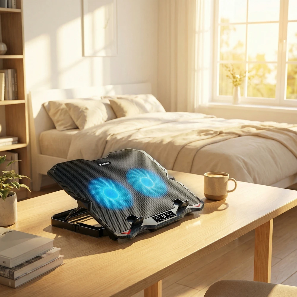 Wozinsky WDCX-015 StormPad RGB Gaming Cooling Nešiojamas kompiuteris Stand - Juodas