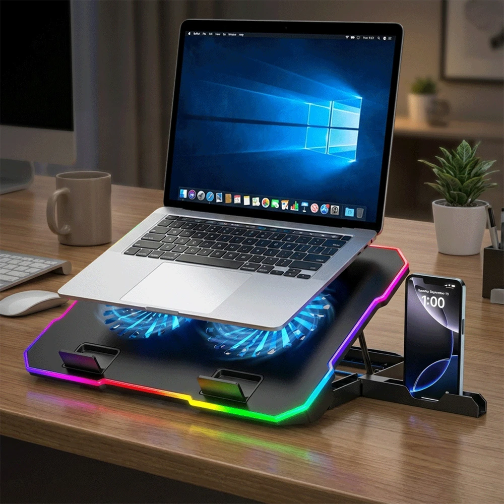 Wozinsky WDCX-A26 NitroCool RGB Gaming Nešiojamas kompiuteris Cooling Pad - Juodas