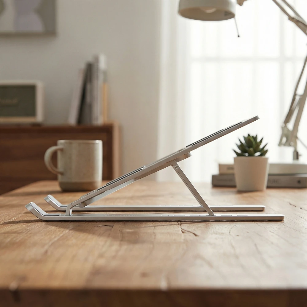 Wozinsky WDCX-X8S Foldable Adjustable Nešiojamas kompiuteris Stand - Sidabrinis