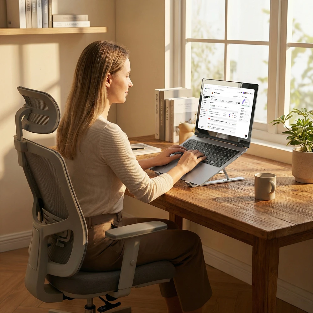 Wozinsky WDCX-X8S Foldable Adjustable Nešiojamas kompiuteris Stand - Sidabrinis