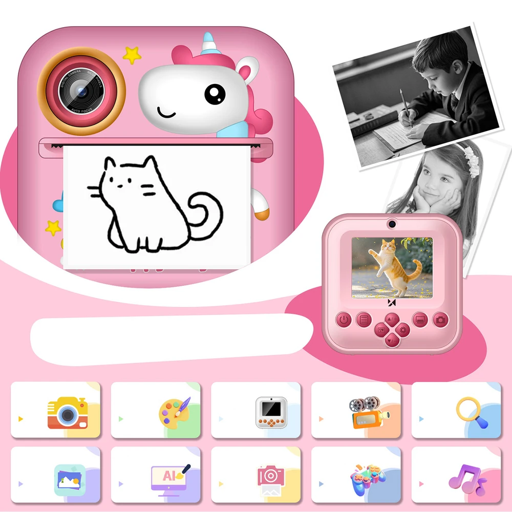 Wozinsky WDT-03 Thermal Spausdintuvas Camera for Kids - Rožinė