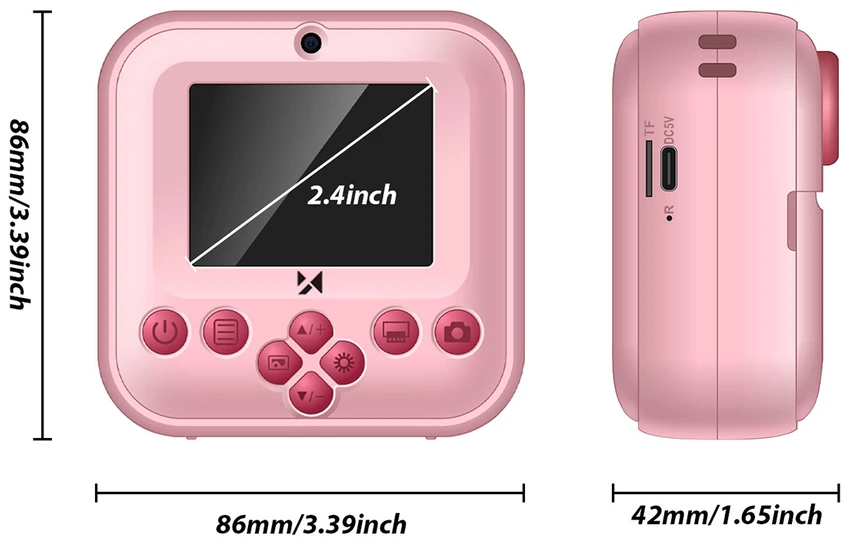 Wozinsky WDT-03 Thermal Spausdintuvas Camera for Kids - Rožinė