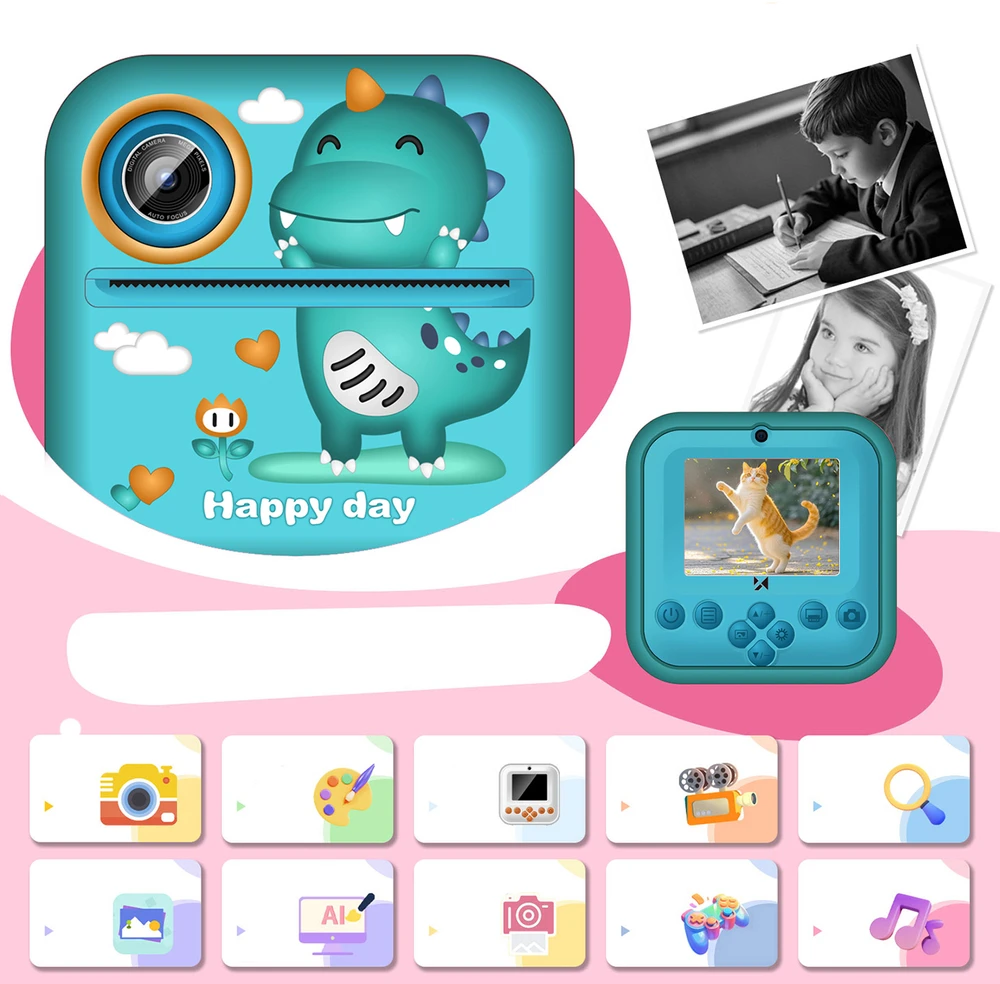Wozinsky WDT-04 Thermal Spausdintuvas Camera for Kids - Žalias