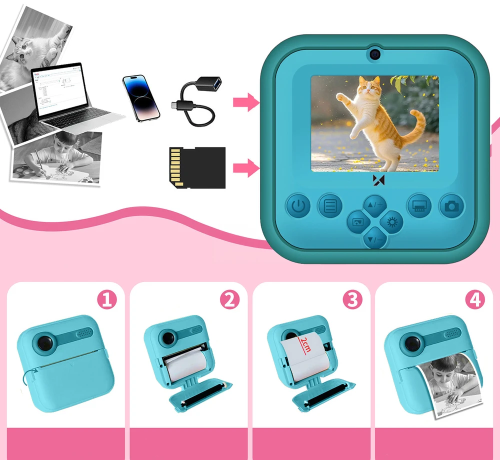 Wozinsky WDT-04 Thermal Spausdintuvas Camera for Kids - Žalias