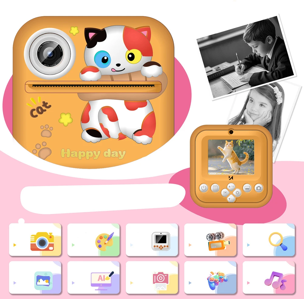 Wozinsky WDT-05 Thermal Spausdintuvas Camera for Kids - Oranžinis