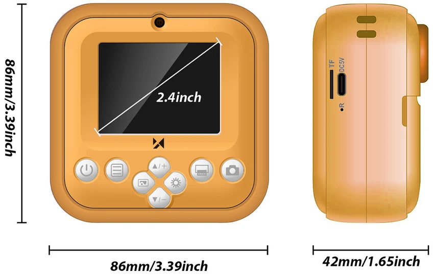 Wozinsky WDT-05 Thermal Spausdintuvas Camera for Kids - Oranžinis