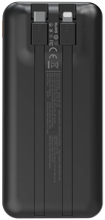 Wozinsky 20000 mAh 22.5W PD 20W juoda