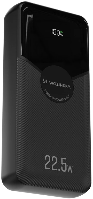 Wozinsky 20000 mAh 22.5W PD 20W juoda