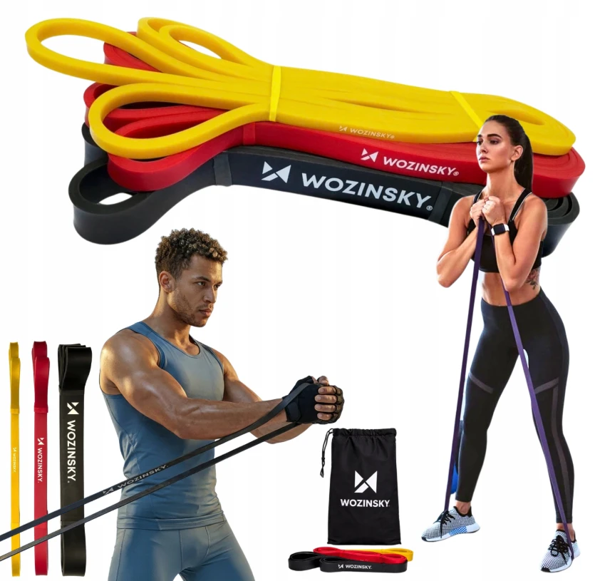 Wozinsky WGO-3 latekso pasipriešinimo juostos - 3 vnt.