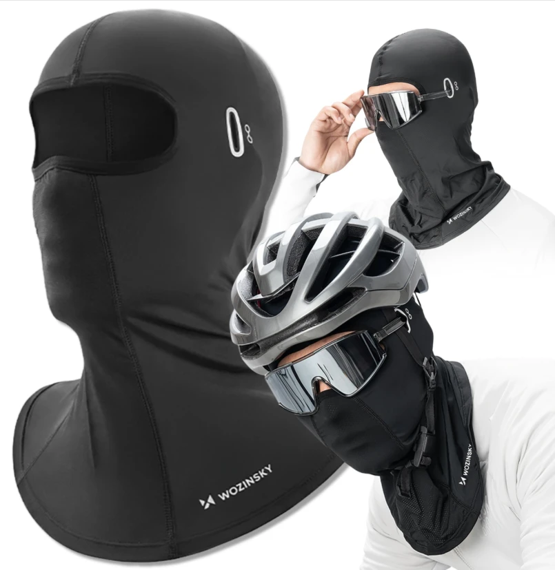 Wozinsky WKM-02B Motociklo kaukė-šalmas su akinių skylutėmis - Juodas
