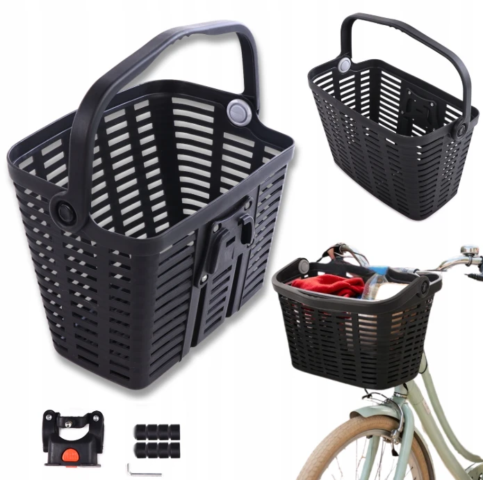 Wozinsky WKR-PK plastikas handlebar bicycle basket - juodas