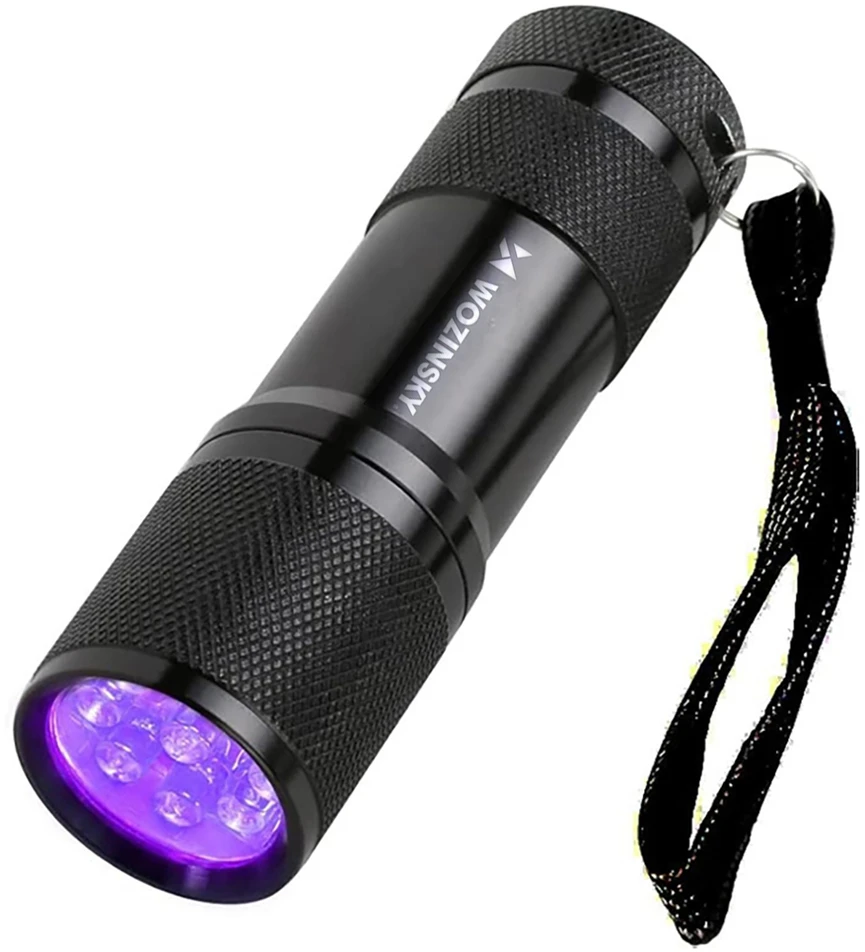 Wozinsky WLD-9L IP65 UV žibintuvėlis pėdsakų aptikimui - Juodas