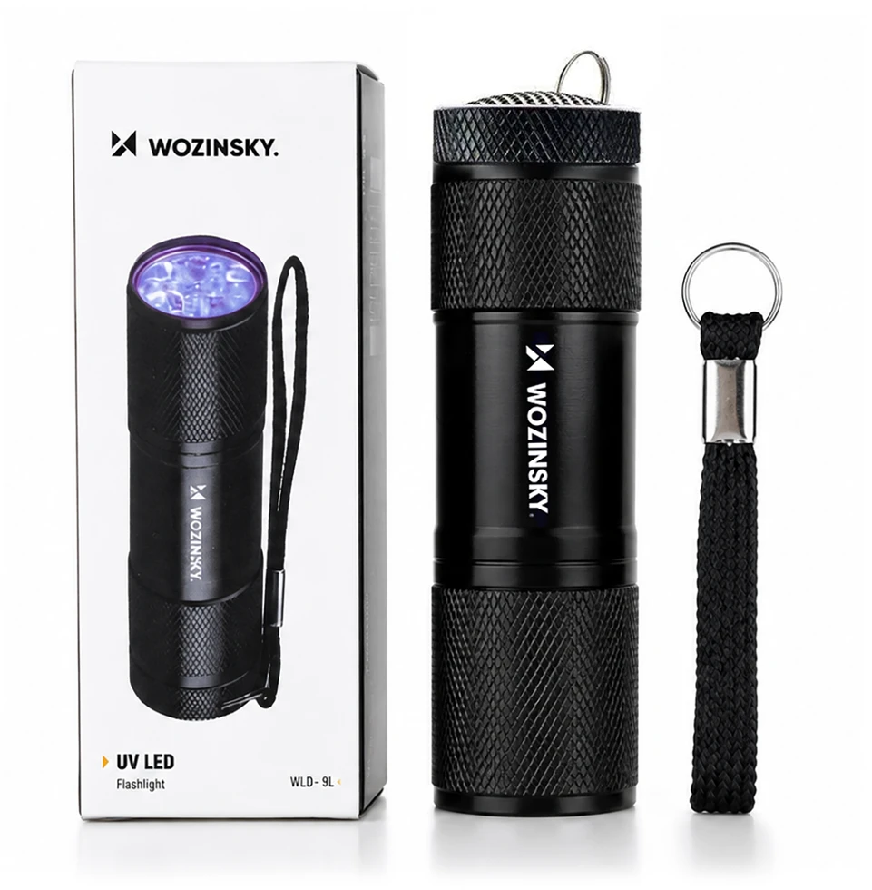 Wozinsky WLD-9L IP65 UV žibintuvėlis pėdsakų aptikimui - Juodas