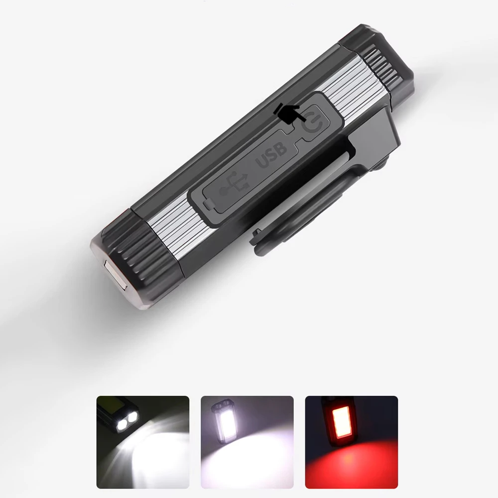 Wozinsky WLR-15W darbo lempa 15W 1500lm CREE LED IPX6 su išorinės baterijos funkcija - pilka