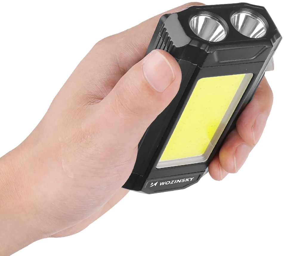 Wozinsky WLR-15W darbo lempa 15W 1500lm CREE LED IPX6 su išorinės baterijos funkcija - pilka