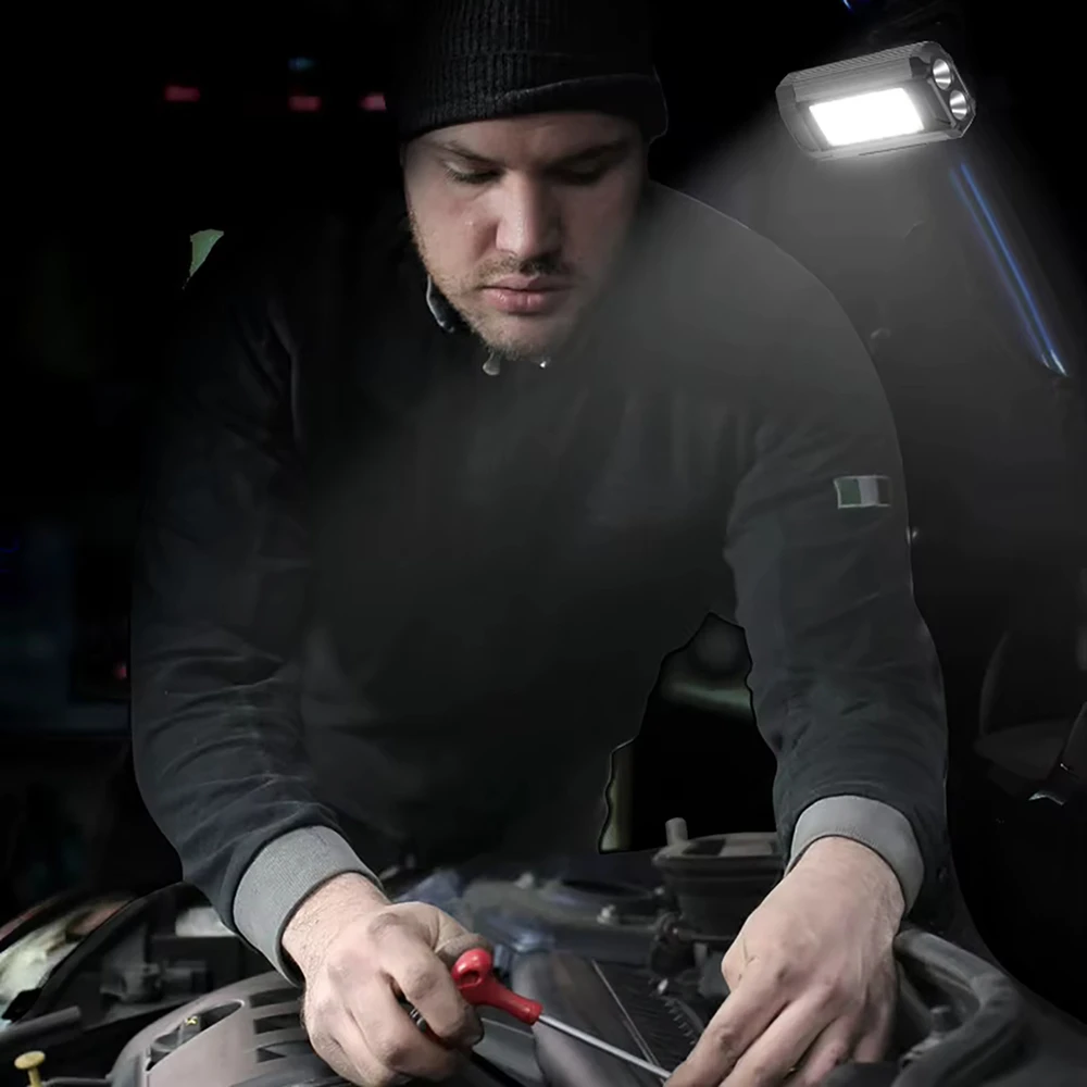 Wozinsky WLR-15W darbo lempa 15W 1500lm CREE LED IPX6 su išorinės baterijos funkcija - pilka