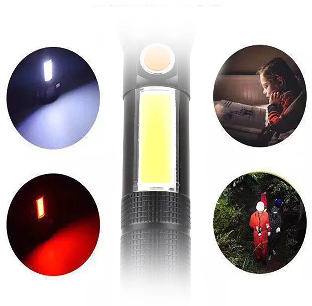 Wozinsky WLR-31 5W 500lm CREE 3 viename daugiafunkcis žibintuvėlis su stiklo daužikliu ir saugos diržo pjaustytuvu - Juodas