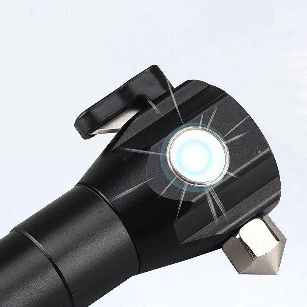 Wozinsky WLR-31 5W 500lm CREE 3 viename daugiafunkcis žibintuvėlis su stiklo daužikliu ir saugos diržo pjaustytuvu - Juodas