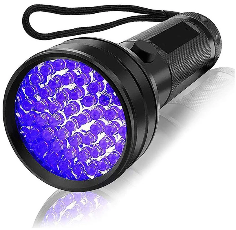 Wozinsky IP65 UV Flashlight for Track Detection 51 LEDs - Juodas