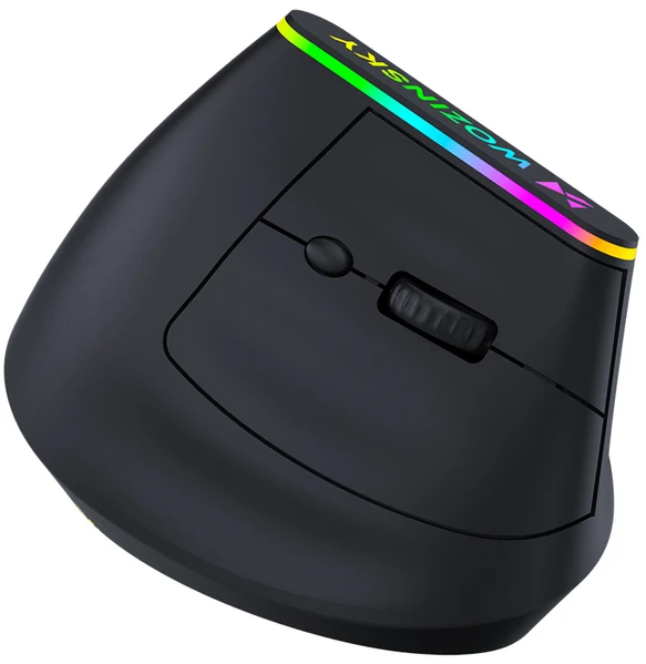 Wozinsky WMG-1164 Wireless Vertical Ergonomic Pelė žaidimams 3600 DPI with RGB pašvietimas - Juodas