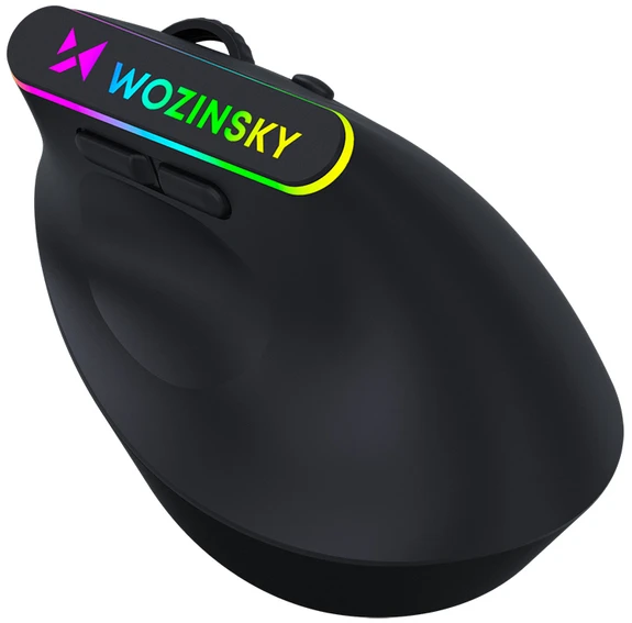 Wozinsky WMG-1164 Wireless Vertical Ergonomic Pelė žaidimams 3600 DPI with RGB pašvietimas - Juodas