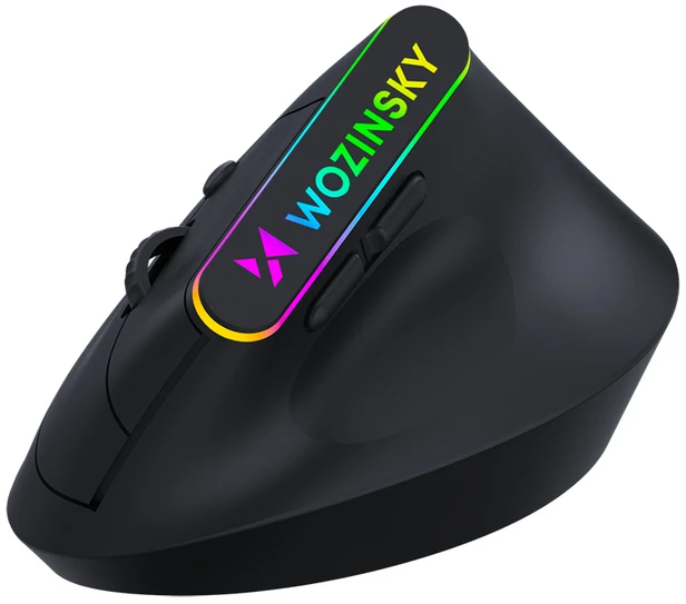 Wozinsky WMG-1164 Wireless Vertical Ergonomic Pelė žaidimams 3600 DPI with RGB pašvietimas - Juodas