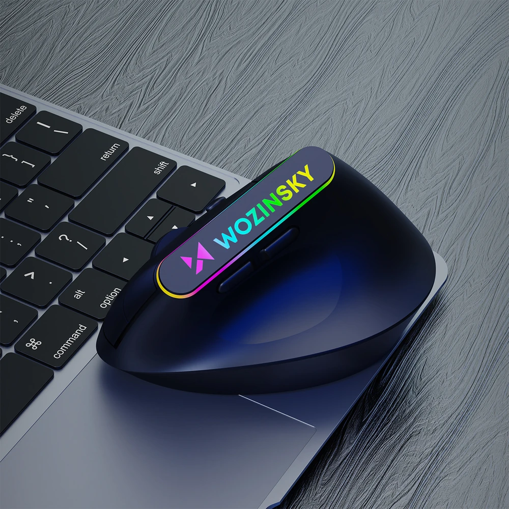 Wozinsky WMG-1164 Wireless Vertical Ergonomic Pelė žaidimams 3600 DPI with RGB pašvietimas - Juodas