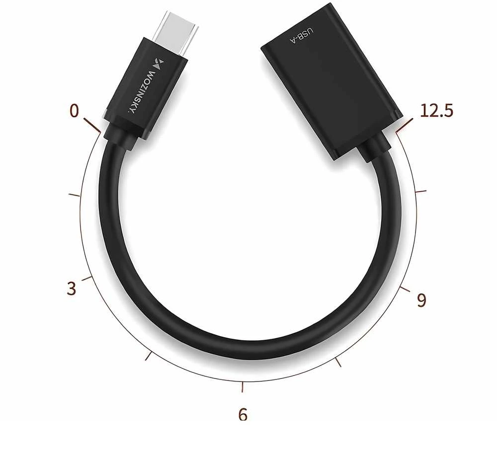 Wozinsky WOTGY1S USB-C 3.0 (male) – USB-A 3.0 (female) OTG Adapteris – juodos spalvos